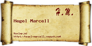 Hegel Marcell névjegykártya